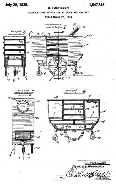 Beatrice Tonnesen Sewing Patent 1,547,846