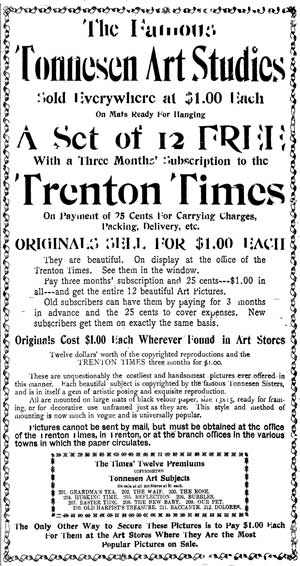 Tonnesen Sisters Advertisement 1901