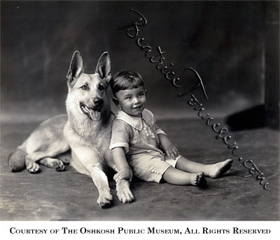 Boy with Dog.  Original photo by Beatrice Tonnesen